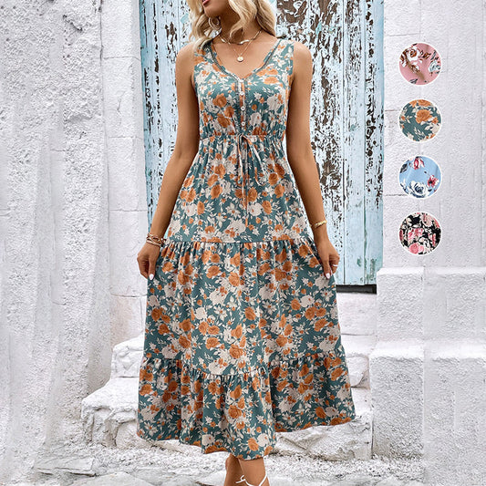 שמלת קיץ עם פרחים מתוקים לנשים