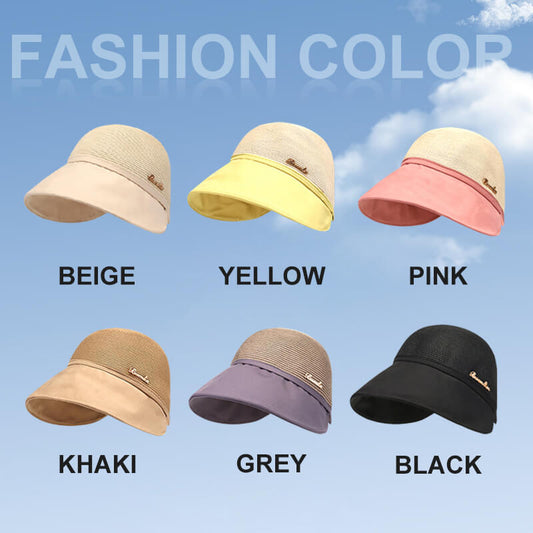 כובע שמש לנשים עם שוליים גדולים בקיץ