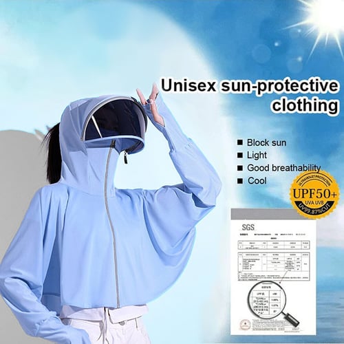 מעיל מעיל רוח להגנה מפני קרינת UV של Ice Silk[50 פעמים הגנה מפני השמש]
