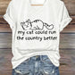 V-Neck Retro My Cat Could Run The Country Better Print T-Shirt