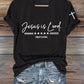 Women'S Jesus is Lord, Christ is King Print Casual T-Shirt