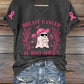 Women's Breast Cancer Is Boo Sheet Print T-Shirt