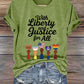 Women's With Liberty Justice for All  Print Caasual T-shirt