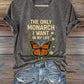 V-Neck Retro The Only Orange Monarch I Want In My Life Print T-Shirt