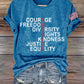 Retro America Courage Freedom Diversity Rights Kindness Justice Equality Print T-Shirt
