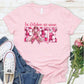 Women's Vintage In October We Wear Pink  Pattern Round-Neck T-Shirt