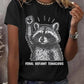 Women's Exquisite FDT Wild Raccoon Printed Short-Sleeved T-Shirt