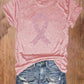 Women's Breast Cancer Awareness Print T-Shirt