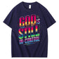 God Still In Control   Pattern 100% Cotton T-Shirt