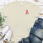 Women's Pink October Pink Ribbon Pattern Round-Neck T-Shirt