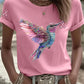 Women's Pink Ribbon Print Casual T-shirt