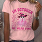 Women's Casual October We Wear Pink Ghost Breast Cancer Art T-Shirt