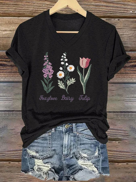 Women's Fashion Casual FDT Floral T-shirt