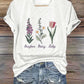 Women's Fashion Casual FDT Floral T-shirt