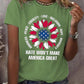 Retro Hate Won't Make America Great Kindness · Peace · Equality · Love · Inclusion · Hope · Diversity Print T-Shirt