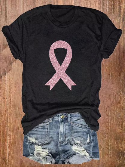 Women's Breast Cancer Awareness Print T-Shirt