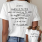 Women's Faith Daughter Of The King Print Crew Neck T-Shirt