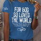 Women's God so Loved the World  Printed Short-Sleeved T-Shirt