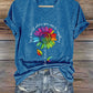 V-Neck Retro In A World Where You Can Be Anything, Be Kind Print T-Shirt