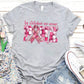 Women's Vintage In October We Wear Pink  Pattern Round-Neck T-Shirt