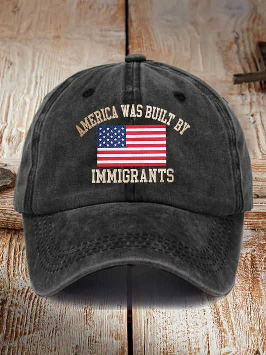 Retro Immigrants Built America Baseball Cap