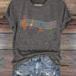 Retro Musical Staff FDT Print T-Shirt