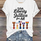 Women's With Liberty Justice for All  Print Caasual T-shirt