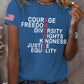 Retro America Courage Freedom Diversity Rights Kindness Justice Equality Print T-Shirt