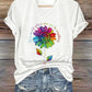 V-Neck Retro In A World Where You Can Be Anything, Be Kind Print T-Shirt
