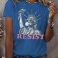 Women's Statue of Liberty Revolt Printed Short-Sleeved T-Shirt