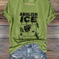 Women's Abolish ICE print casual t-shirt
