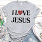 Women's I Love Jesus Pattern Round-Neck T-Shirt