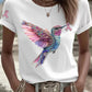 Women's Pink Ribbon Print Casual T-shirt
