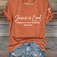 Women'S Jesus is Lord, Christ is King Print Casual T-Shirt