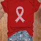 Women's Breast Cancer Awareness Print T-Shirt