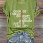 V-Neck Retro America Courage Freedom Diversity Rights Kindness Justice Equality Print T-Shirt
