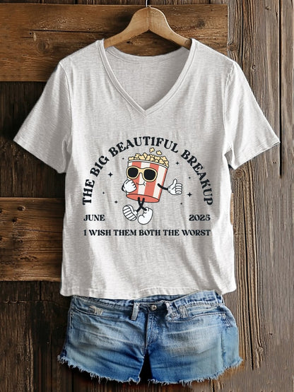 Women's “The Big Beautiful Breakup ,I Wish Them Both The Worst” V-neck T-shirt