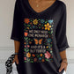 V-Neck Retro We Only Need One Monarch And It's A Butterfly Print T-Shirt