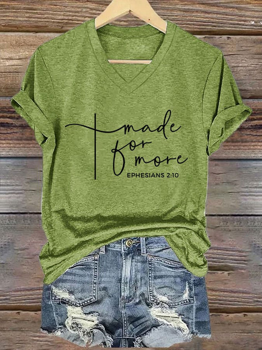 Women's Faith Made For More Printed Casual T-Shirt