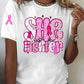 Women's Cancer Fight  Print Casual T-shirt