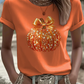 Women's Autumn Sequin Pumpkin Print Casual T-shirt