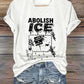 Women's Abolish ICE print casual t-shirt