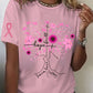 Women's Breast Cancer Print Casual T-Shirt