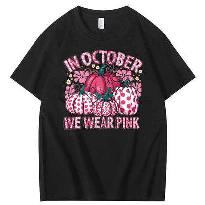 In October We Wear Pink Pattern100% Cotton T-Shirt