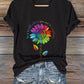 V-Neck Retro In A World Where You Can Be Anything, Be Kind Print T-Shirt