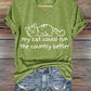 V-Neck Retro My Cat Could Run The Country Better Print T-Shirt