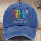Retro Human Beings 100% Organic Colors May Vary Human Rights Equality Pride Print Baseball Cap