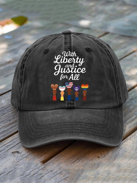With Liberty Justice for All Print Hat