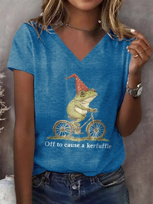 Women's Off To Cause A Kerfuffle print casual t-shirt