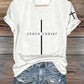 Women'S Jesus Christ Cross Print Casual T-Shirt